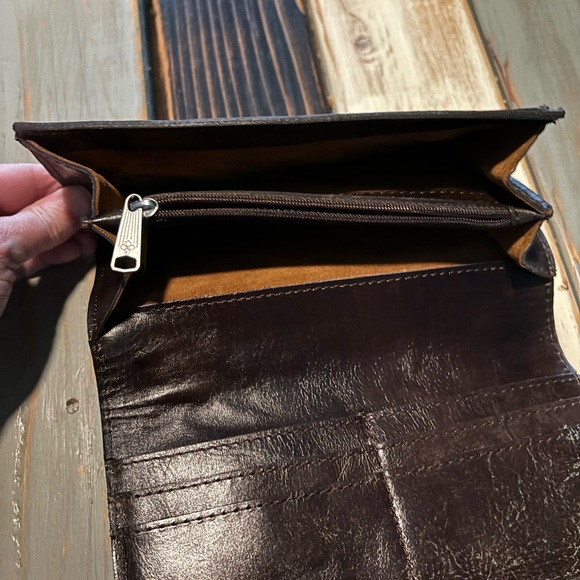 Patricia Nash Elegant Floral Embossed Clutch - Turquoise and Brown - Picture 5 of 7